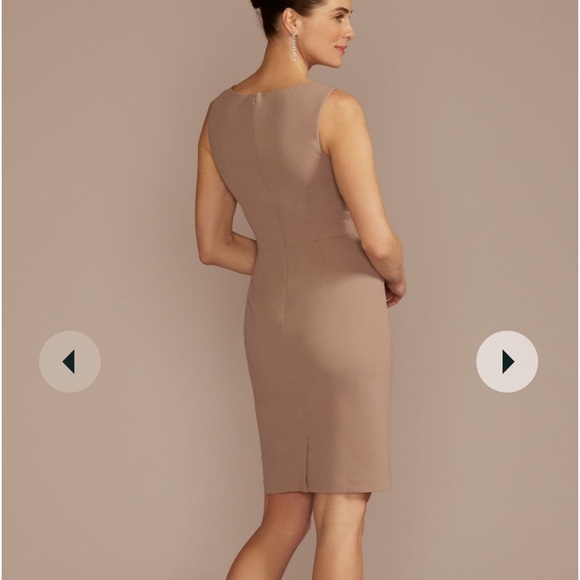 NWT Mother of the bride Oleg Cassini short crepe sheath dress - Picture 3 of 5